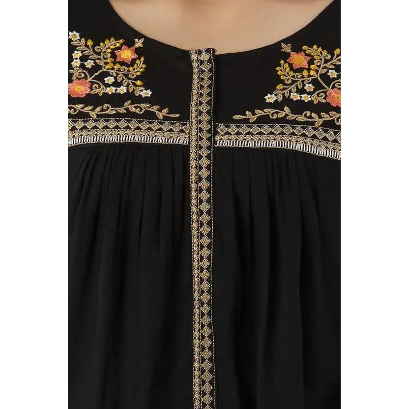 Femei brodate raion drept kurta top indian petrecere îmbrăcăminte tunică kurti VF-20212