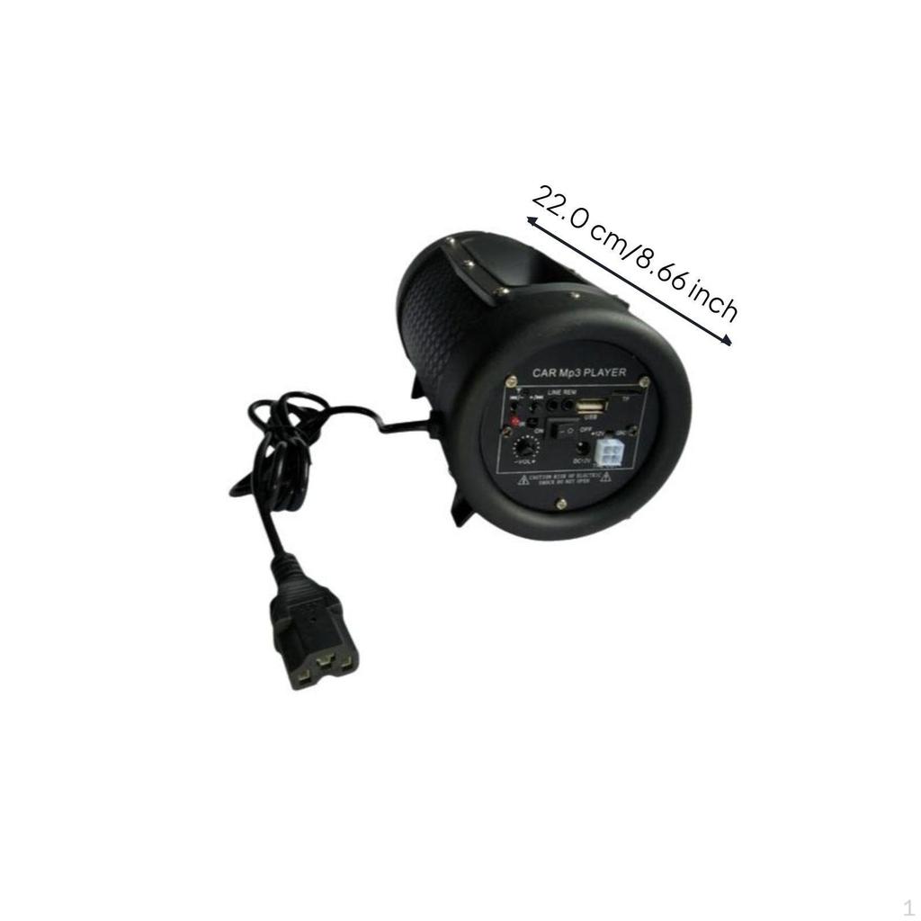 Car Speaker, Weatherproof Bass Subwoofer, Stereo Audio Black Square 8 inch
