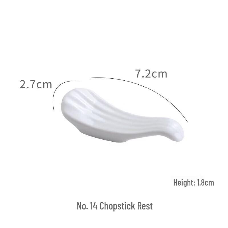 White Ceramic Chopstick & Spoon Rest