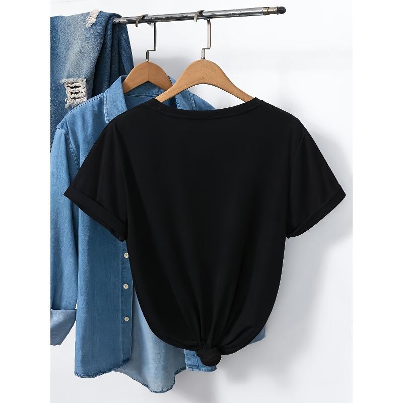 European Size Women'S Summer Fashion Versatile Outdoor Breathable Soft Comfortable Heat-Transfer Printed Short-Sleeved T-Shirt Casual Style