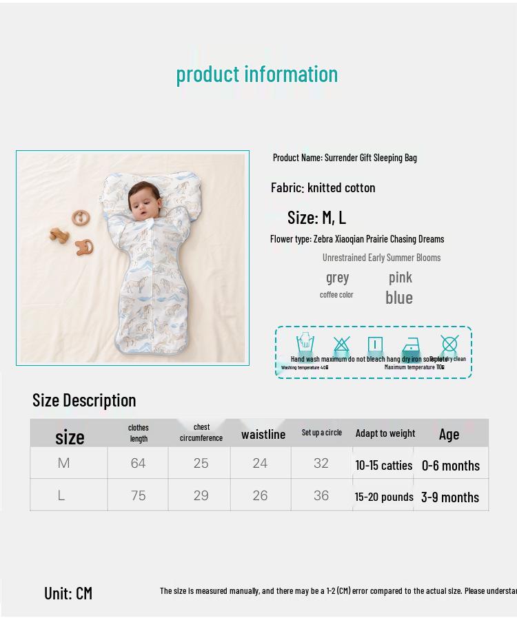 Newborn Anti-Startle Cotton Swaddle Sleep Sack