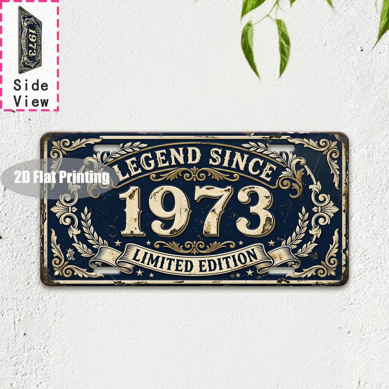 Vintage Year Bedroom Garage State Text Metal License Plate Sign Retro 2D Flat Printed Tin Plaque Wall Decor for Home Bar