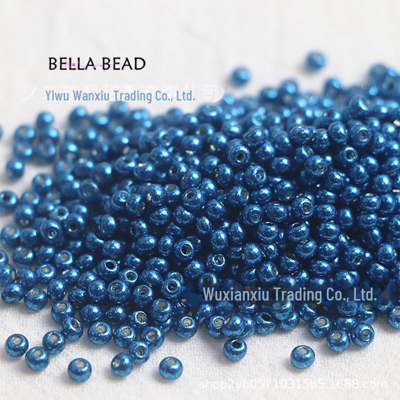 Handmade 2/3mm Gold Electroplated Glass Rice Beads for DIY Jewelry