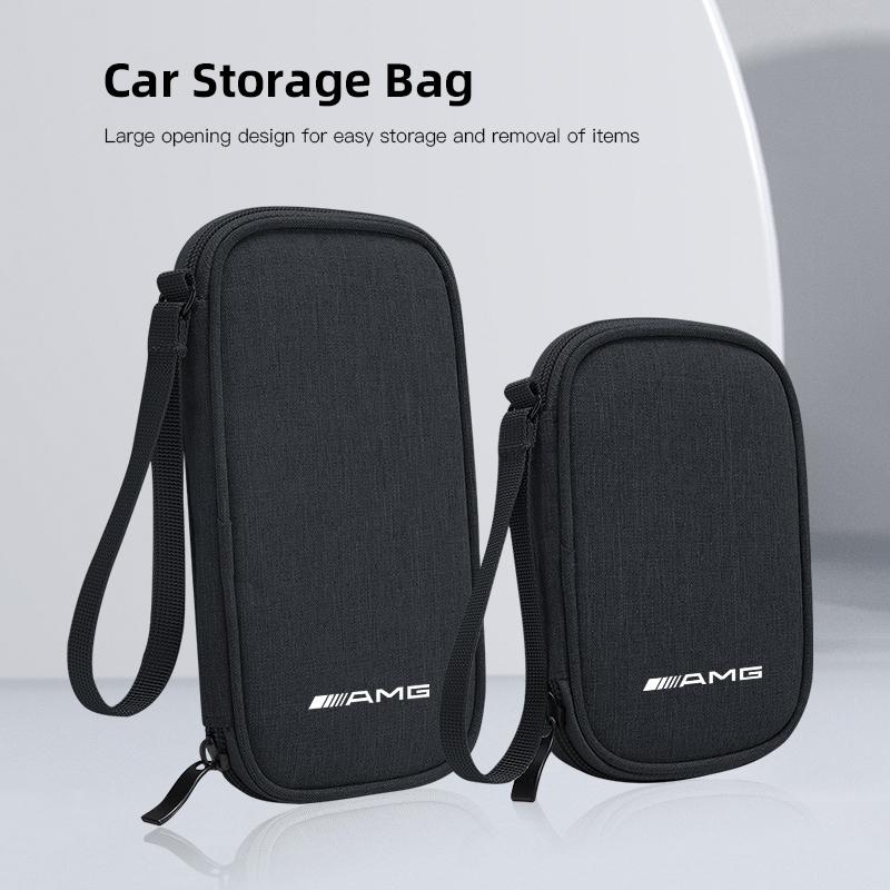 Car Emblem Storage Bag Protable Key Drive Earphone USB Card Pouch For Mercedes Benz AMG W204 W205 W206 W203 W211 W212 W213 W210