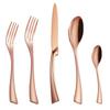 20Pcs/set Stainless Steel Black Rose Gold Cutlery Set Dinnerware Tableware Silverware With Salad Dessert Fork Drop Shipping