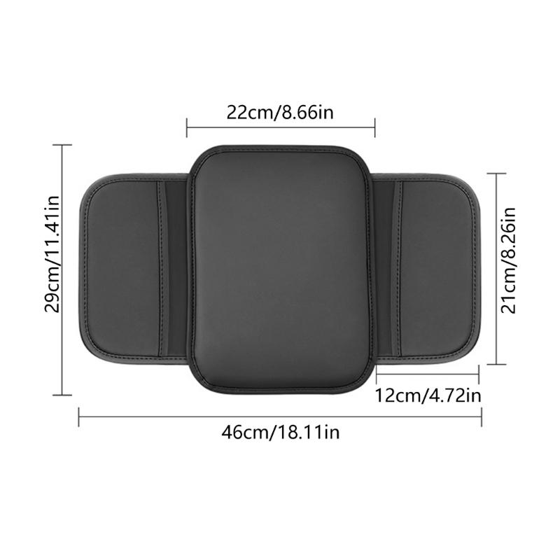 Soft Leather Automotive Console Cushion Ergonomic Elbow Support Rest with Removable Cover Nonslip Design for Long Drives