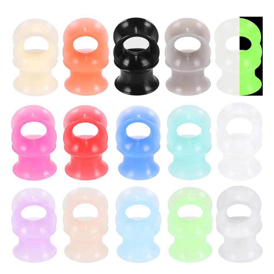 2 Stück Silikon Ohrstöpsel und Tunnel Ohrpiercings Ohrstecker Verschraubter Ohrdehner Ohr-Expander Körperschmuck Piercings