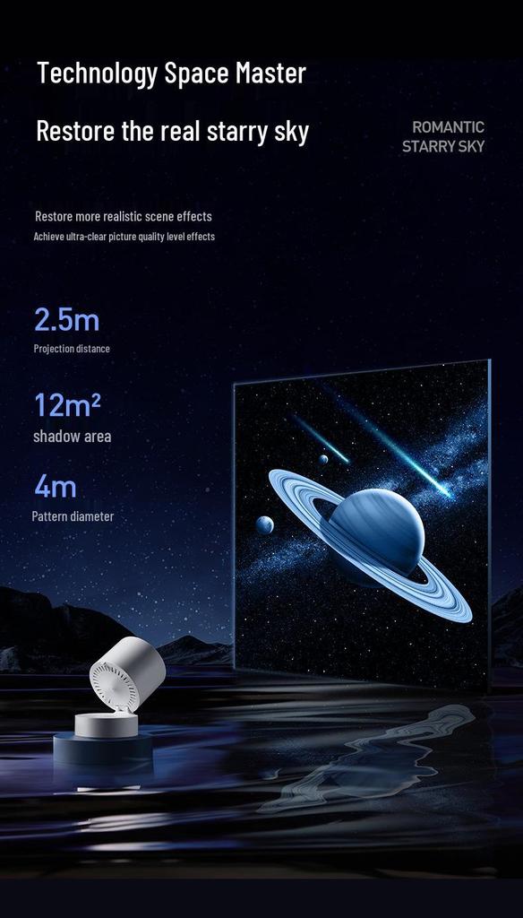 Starry Sky Projector Lamp with Bluetooth Speaker & Rechargeable Night Light Atmosphere 3