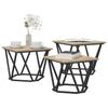 Coffee Table Set 3 Pcs Sonoma Oak Engineered Wood and Steel