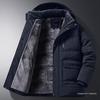 Herren Winter Mittellange Verdickte Baumwolljacke für Mittleren Alters & Ältere mit Zusätzlichem Fleece
