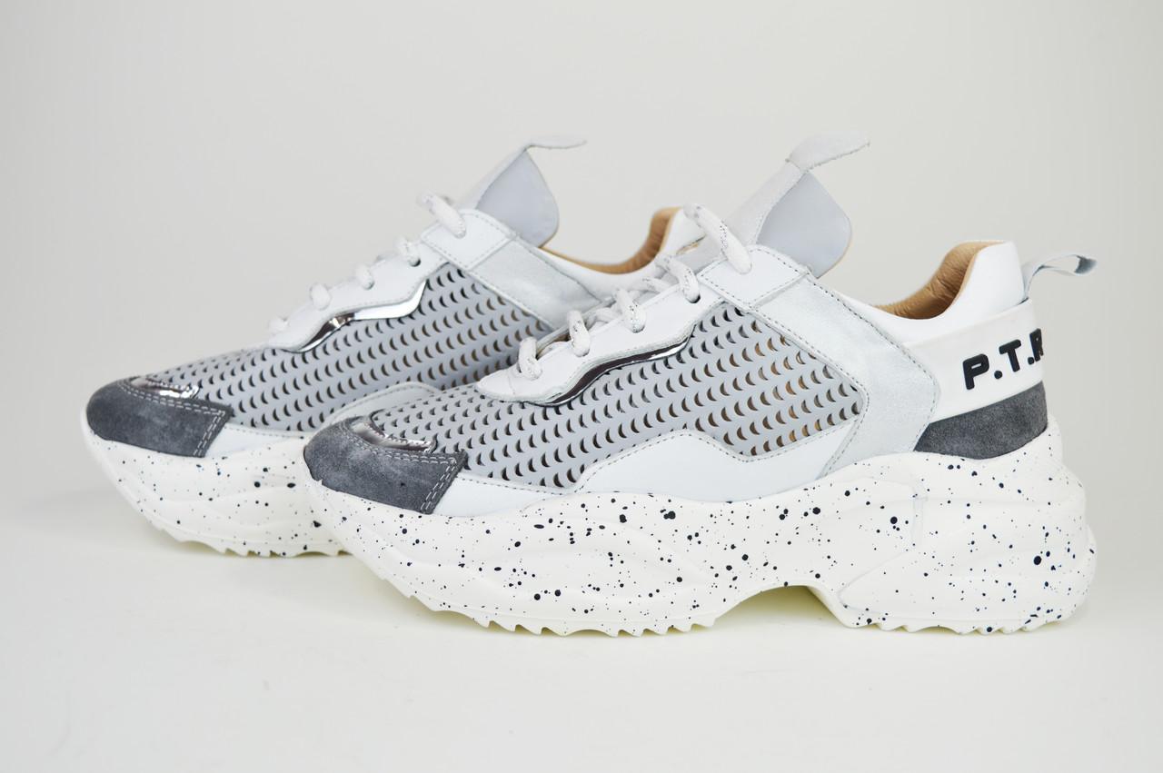 

Phany 366414 39 Grey leather sneakers