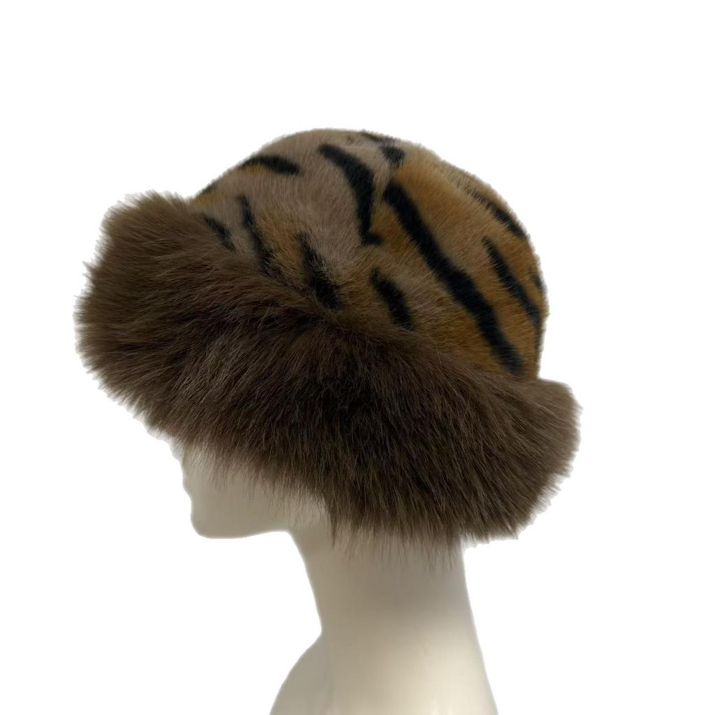Neue Plüschmütze mit Tigerfellmuster, hochwertige warme Herbst- und Winter-verdickte Mode-Leopardenmuster-Schirmmütze, vielseitige Plüsch-Mongolenmütze