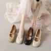 Fashion Woman High-heel Mary Jane Shoes Women 2025 Buckle Strap Square Toe Pumps Woman Pu Leather Shoes Female Dress Matching Banquet