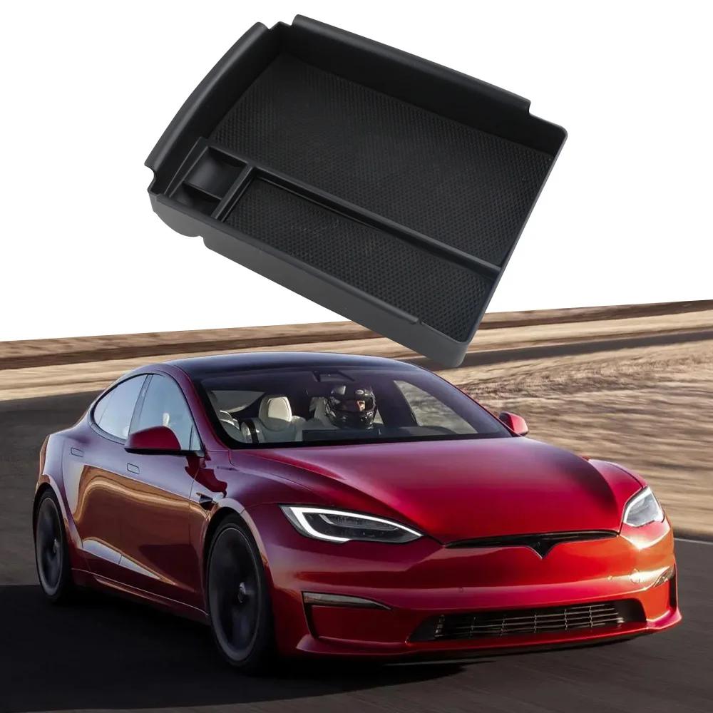 Car Armrest Storage Box for Tesla Model S Models Model X Modelx 2021 2022 2023 Tray Holder Plate Container Organizer Accessories