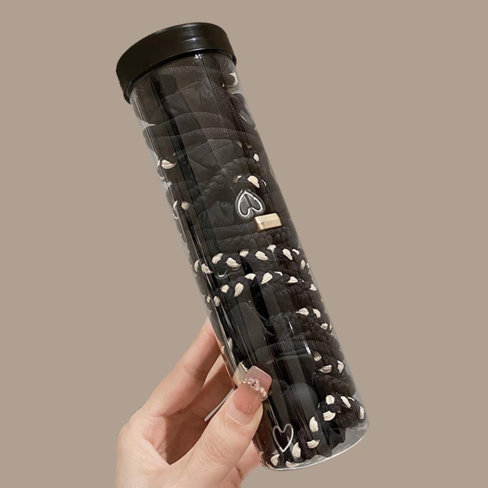 

20Pcs Candy Color Hair Rope Elastic Ponytail Holder Sample Hair Tie Ropes for Girls Women Black