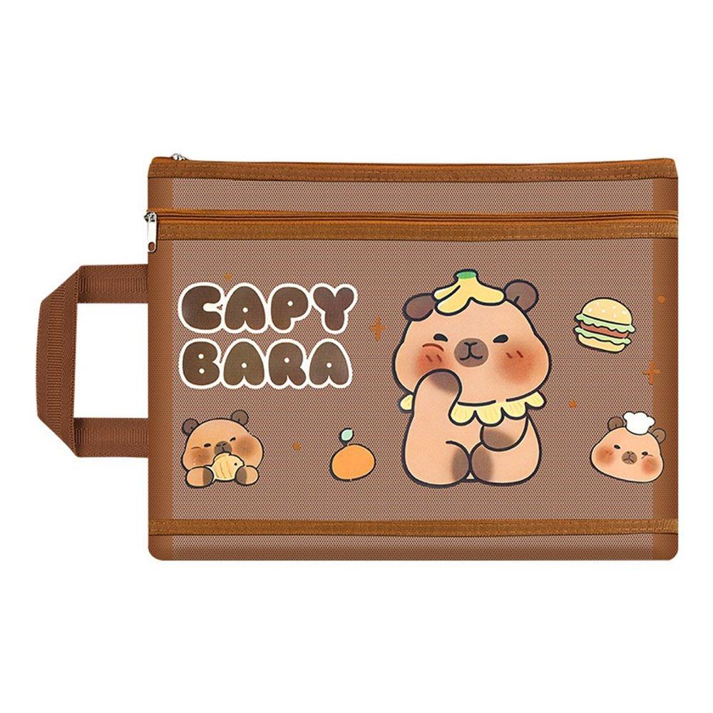Dark Brown Capybara Bag A4/A5/A6 File Bag Cartoon Pen Bag  Back To School