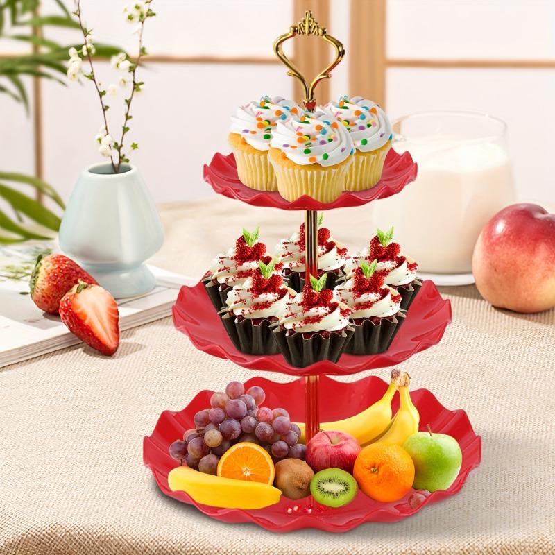 Taartplateau Plastic Dessertplateau Cupcakehouder Meerlaags Fruitschaal Voor Afstudeerfeest Verjaardag Bruiloft Tafeldisplay