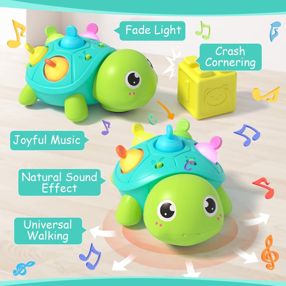 Baby Toys 6-12 Months Musical Turtle Crawling Toy,Infant Development Educational Birthday Gifts 6 7 8 9 10 12 Month 1 Year Old Boy Girl