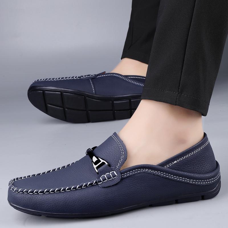 Handmade Casual Loafers Soft Comfort Man Walking Shoes New Flats Brand Men Dress Shoes Genuine Leather Slip-on Mocassin