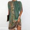 Women’s Loose Fit Batwing Sleeve Crew Neck Dress Soft Fabric Relaxed Silhouette Casual Style Above Knee Length Comfortable