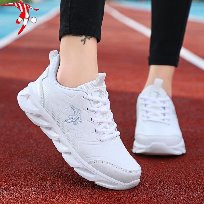 Joni Danlai Sports Women's Shoes Student Feet Soft Leather Surface Waterproof Non-slip Lightweight Women's Running Shoes Spring and Autumn