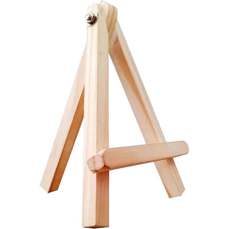 Eduway 10 Inch Mini Wooden Easel Tripod Stand for Sketch Accessories/Natural Craft/Art/Painting/Mini Canvas/Business Car