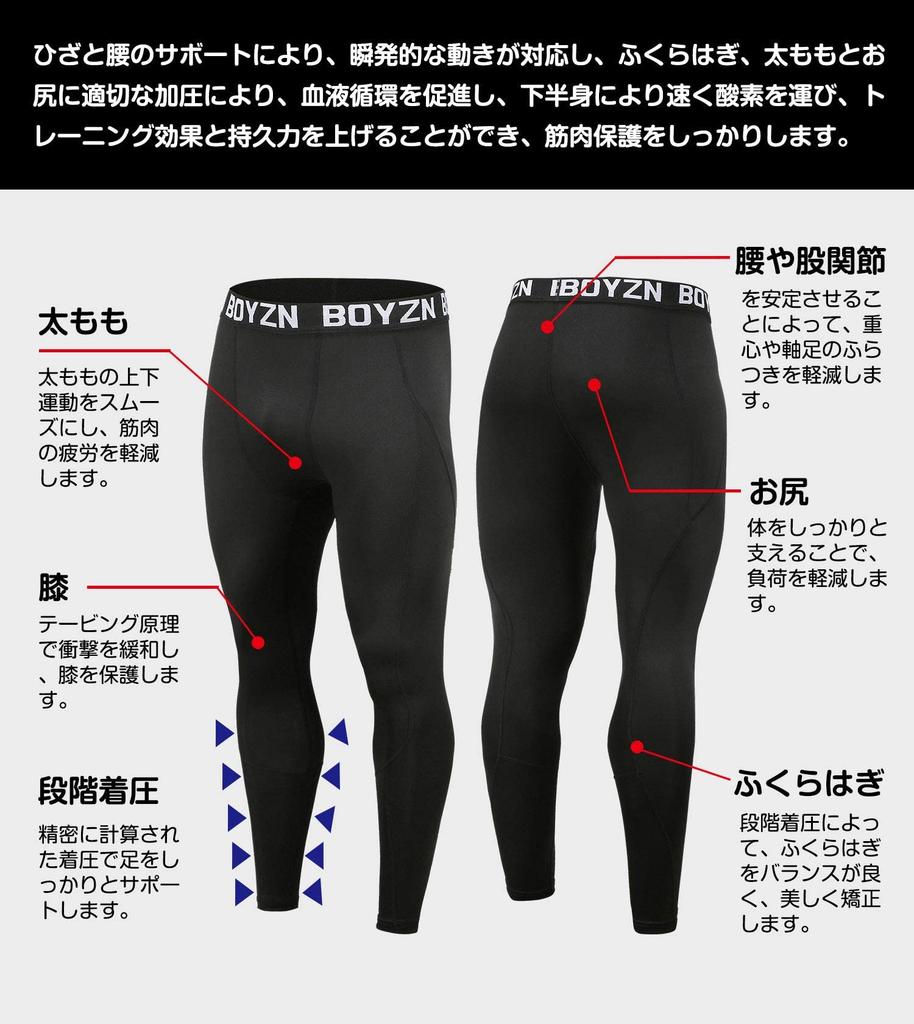 [Boyson] Herren Sporttights, Alle Jahreszeiten, Kompressionsbekleidung, Power Stretch Unterwäsche, Lange Hosen, Lauftights, Leggings, Herren Sport, Schweiß