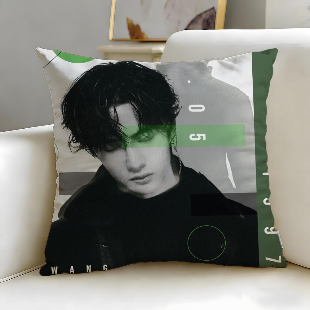 popular actor Wang Yibo Cushion Cover Soft & Easy-Wash Pillow Case – Versatile for Couch, Bed, Travel and Office