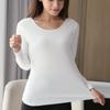 Dámský top s dlouhým rukávem Jarní a podzimní jednobarevný top tričko