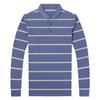 Spring New Cotton Men's Long Sleeve Polo Collar Stripes T-shirt Trendy Casual Fashion Men's T-shirt