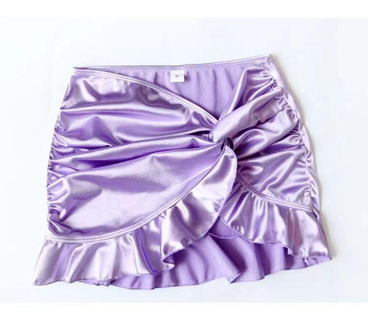 Thai-Style Glamorous High-Shine Hot Girl Swimsuit Bikini with Hip-Hugging Skirt