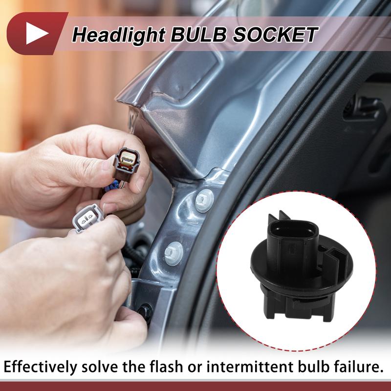 X Autohaux 1 Pc Headlight Light Socket for Nissan Maxima 05-07 No.262439B907 Lamp Bulb Connector 2 Pin