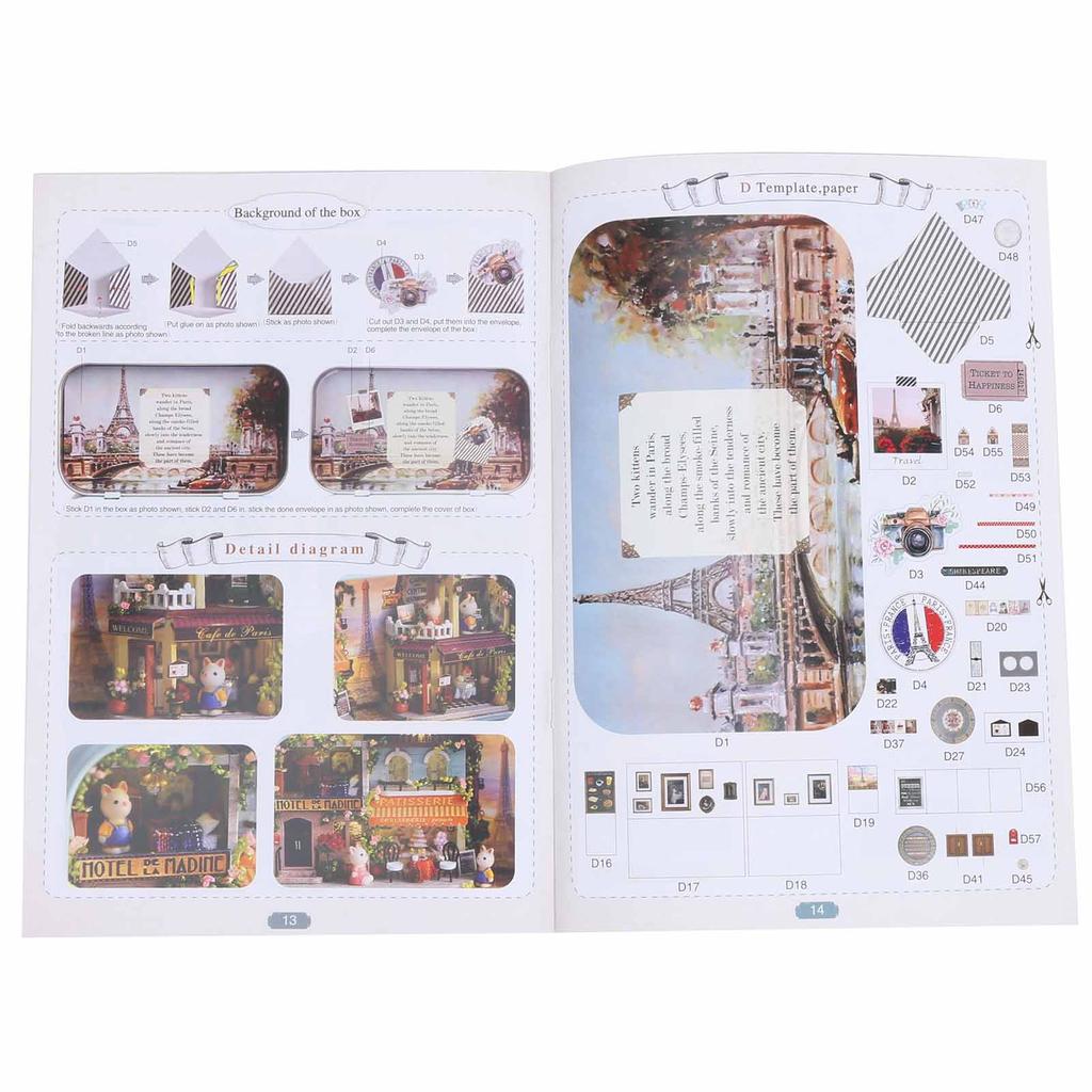 DIY Wooden Doll House Box Miniature Toy with LED Light Decoration Birthday Christmas Gift Toys for KidQ-012