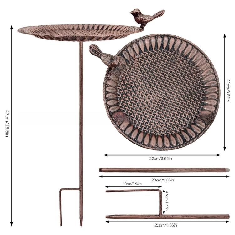 Starožitný kovaný krmítko pro ptáky Odolné proti povětrnostním vlivům Zahradní dekorace Krmítko s velkou kapacitou pro krmení divokých ptáků