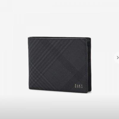 Black Check Leather Wallet Dbwa1f093bk