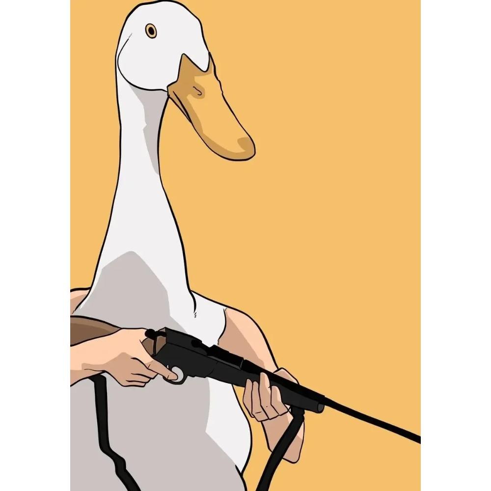 Canvas Painting Funny Memes Duck Posters and Prints Modern Lovely Duck Wall Art Picture for Living Room Home Bedroom Cafe Decor