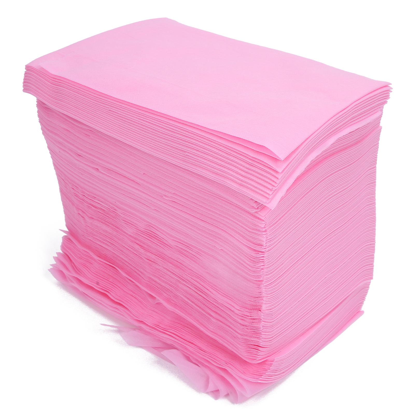 

100pcs Disposable Bed Sheet Beauty Salon Soft NonWoven Bed Sheet with Hole (Pink)