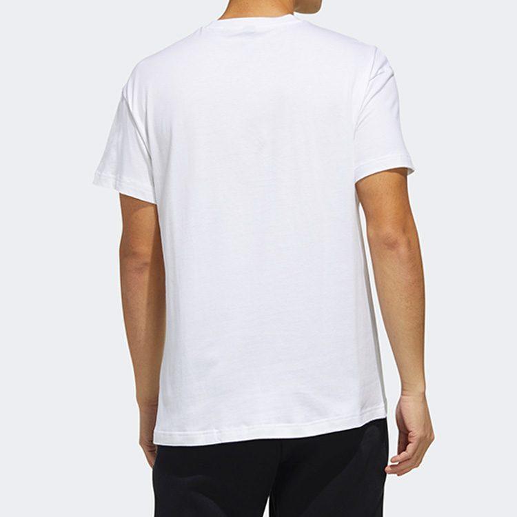adidas T Shirts Men's White Crew Neck Moderate Straight Fit FM9349