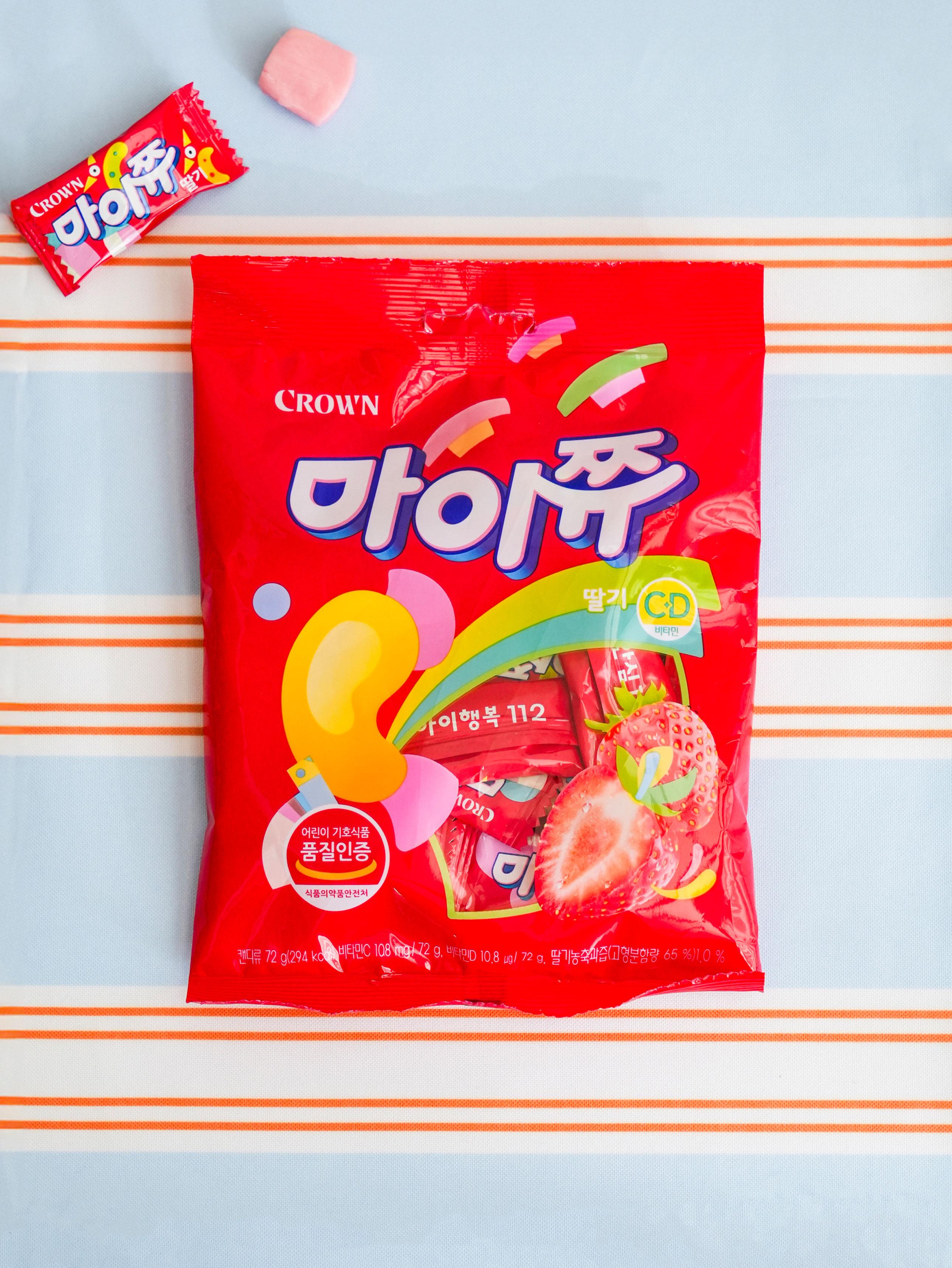 Crown MyChew Strawberry Chewy Candy 72g 1ea