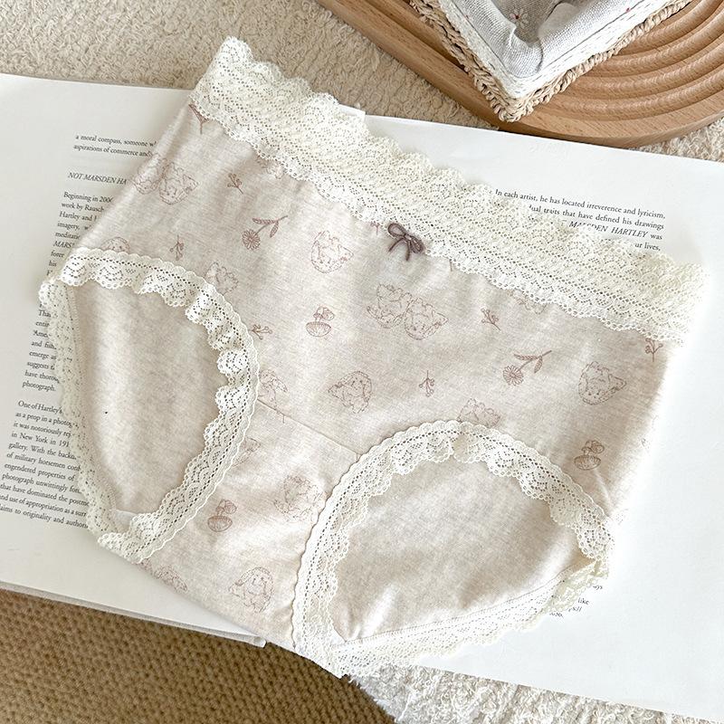 Women's Spring and Autumn Lace Class 10a Bacteriostatic Non Hip Briefs