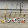 5pcs Kawaii Snoopy Cartoon Phone Chain Key Lanyard Schoolbag Charm Pendant Bag Keychain Jewelry Gift for Girls And Kids 6