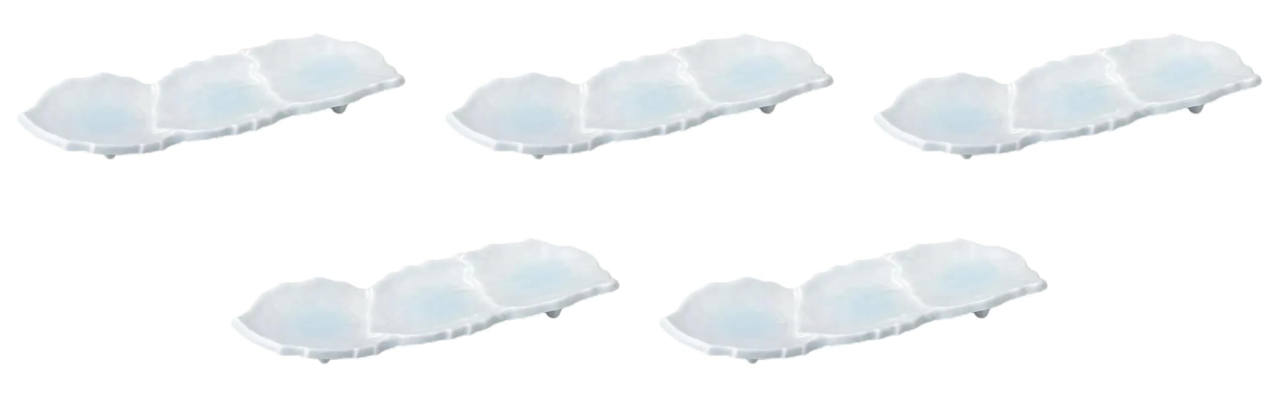 

Set of 5 Blue and White Porcelain Plates x x Medium Rectangular Plates by Setomonohonpo Triple-Leaf (606070) [23.7 7.8 3.2 cm]