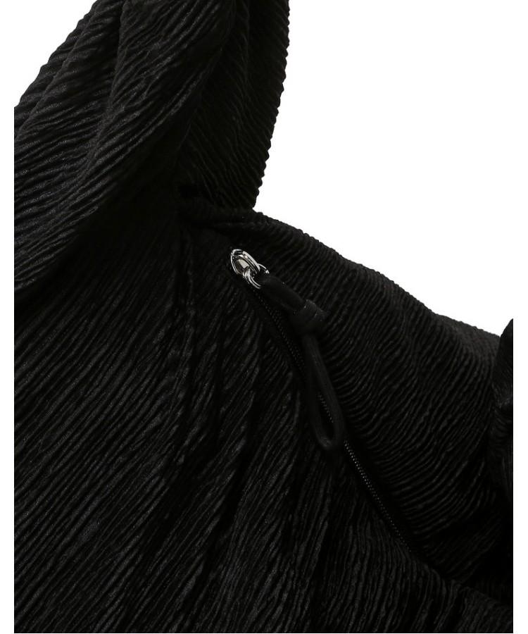 Athe Vanessabruno [Pli] Black Pleated 2-Way Shoulder Bag And Crossbody Bag L Aaba6E831Bk