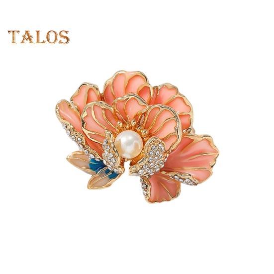 

Жіноча брошка у формі півонії Штучна перлина Декор зі стразами, що капає маслом Емаль, поліроване пальто, комір, сумка, шарф, капелюх, прикраса, шпилька для одягу, вечірка, банкет рожевий