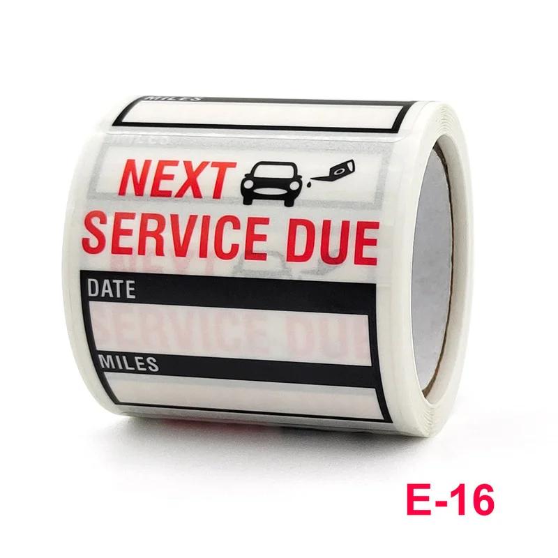 120pcs/roll Oil Change Maintenance Service Reminder Stickers Window Sticker PET Adhesive Labels Car Sticker "NEXT SERVICE DUE"
