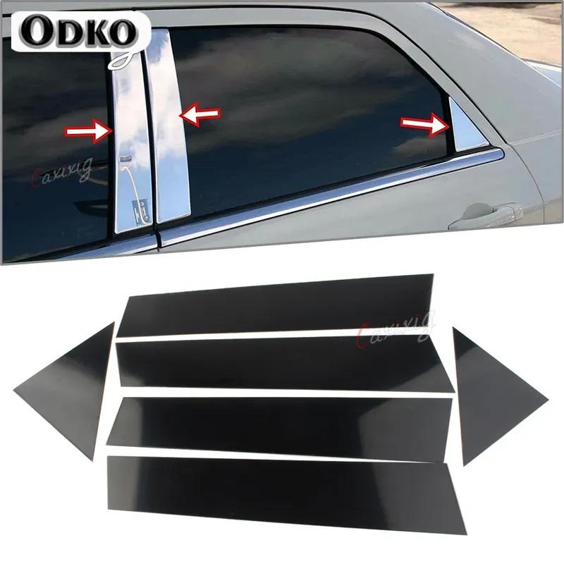 6pcs Car Door Trim Cover Kits Black Pillar Posts Sticker For Chrysler 300/300C 2005-2010 & For Dodge Magnum 2005 2006 2007 2008