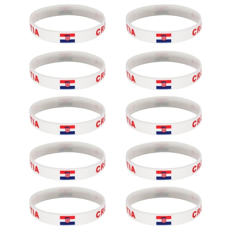 Set Of 10 Piece Vibrant Silicone Wristbands With 2026 Sports Event Country Flags Ideal For Gifts And Parties