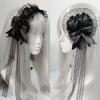 Black Lace Headbands Frilled Headdress Cosplay Hair Clips Gothic Lolita Headwear  Cosplay Party