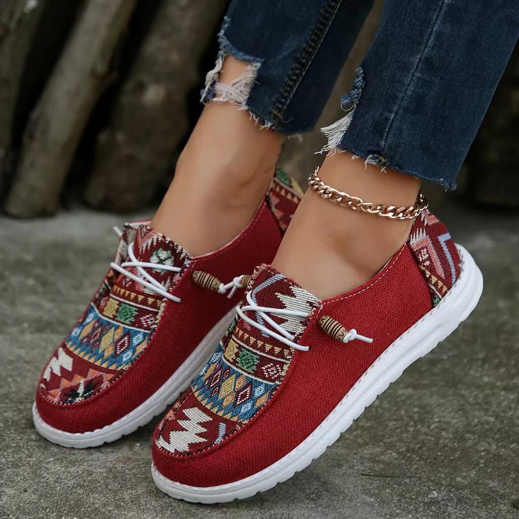 Fashion Women's Lightweight Sports Shoes Spring Fashion Flats Lace Up Soft Sole Casual Sneakers Women Comfortable Non Slip Walking Shoes