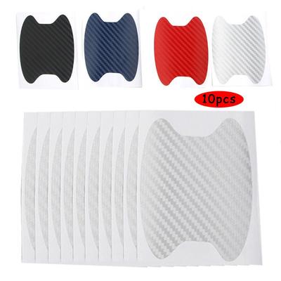 10pcs Universal Carbon Fiber Car Door Handle Bumper Stickers Paper Protective Film Wrist Guard Sticker for Vehicle